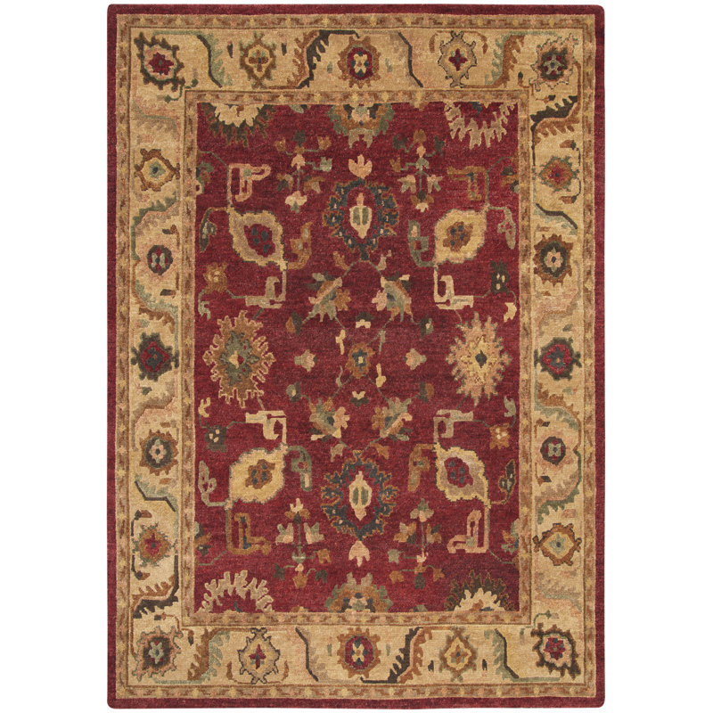 Tapis traditionnel rouge Nourison Tahoe 5 pi 6 po x 8 pi 6 po, Rouge / Beige, Rectangle 5 pi 6 po x 8 pi 6 po