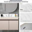 Plan de toilette en pierre frittée blanche de 79 cm (31 po), avec dosseret de 10 cm (4 po) et lavabo rectangulaire central, surface résistante aux égratignures, trous pré-percés pour robinetterie, style