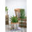 Set Of 2 White And Brown Cement Planters With V Pattern, L:D10x8"  S:D8x6.5"