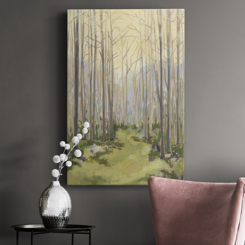 Toile tendue avec châssis Delicate Forest I - prêt à accrocher, H 60 po x l 40 po x P 1,5 po