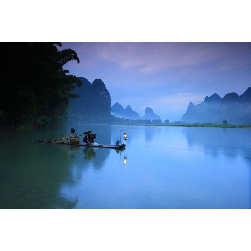 Fishermen Fishing by BIHAIBO - No Frame Art Prints on Canvas, 30cm H x 46cm W