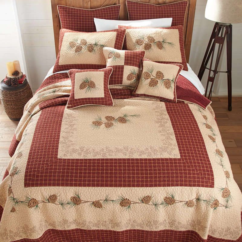 Donna Sharp Pine Lodge Pieced Cotton Patch Decor Pillow