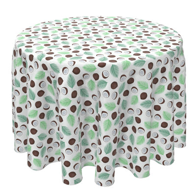 Round Floral Cotton Twill Tablecloth