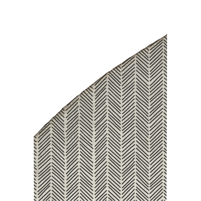 Tapis d'extérieur à chevrons antidérapant à rayures, Rond 5 pi