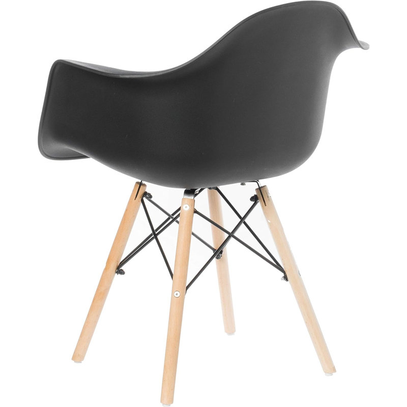 Gris Hortorti avec pieds en bois, Noir