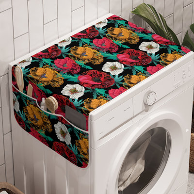 East Urban Home Floral Washing Machine Organizer Pack of 2 47" x 18.5" Charcoal Grey Multicolor