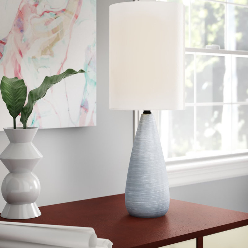 Torbert Standard Table lamp, White, White, 17'' H x 6'' W x 6'' D