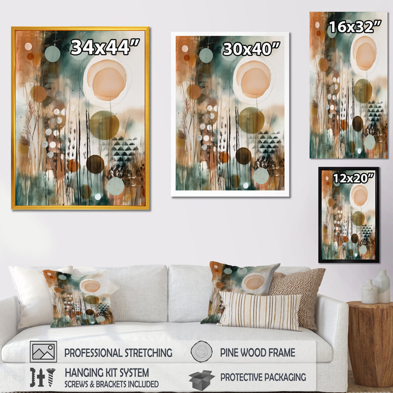 «Jalik Green and Brown», impression artistique sur toile, H 20 po x l 12 po x P 1 po, Toile tendue