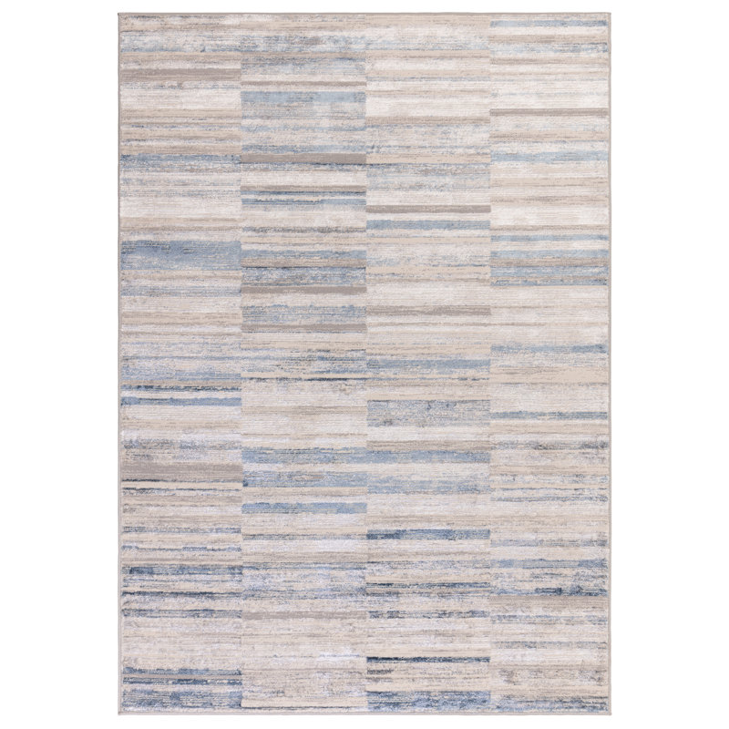 Anandita Stripe Blue Area Rug, Rectangle 200 x 275 cm