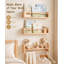 Ensemble de 3 étagères murales flottantes pour chambre d'enfant, 40,6 cm de large, avec traverses avant en perles de bois.-296096095-524540986