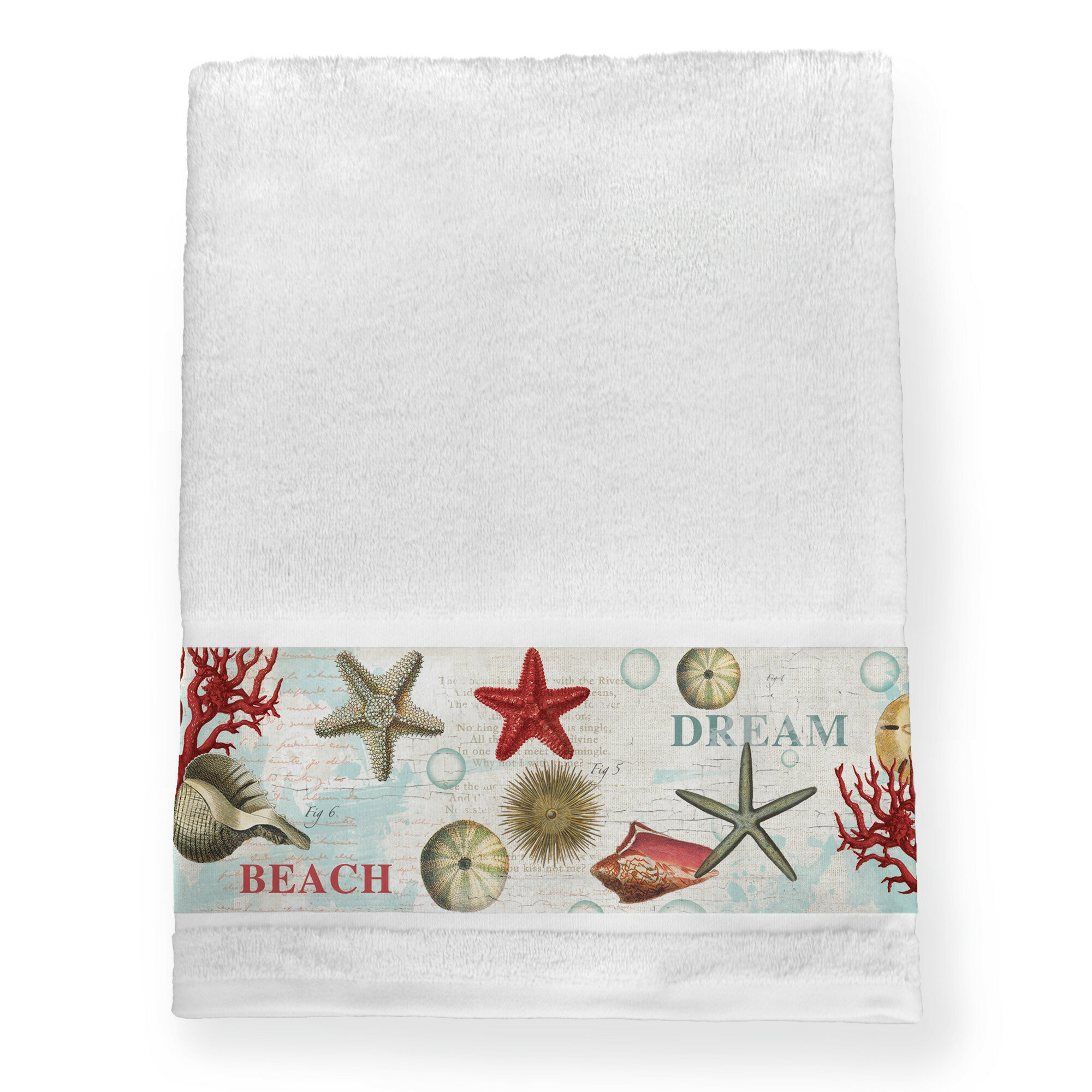 Hager Dream Beach Shells 100% Cotton Bath Towels