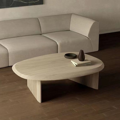 Table de bout ovale en bois massif