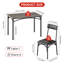 Ensemble de table de salle à manger gris pour 4 tables de cuisine rectangulaires avec 4 chaises rembourrées Ensemble de table de salle à manger 5 pièces pour appartement, studio, petit espace, robuste et peu encombrant-1828539105