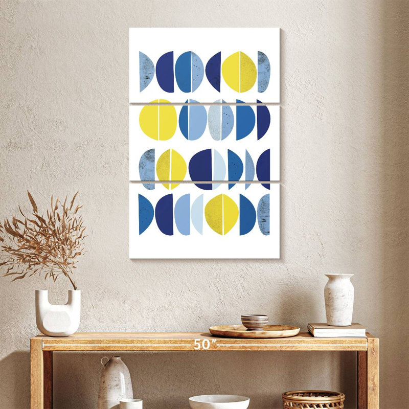 Bleu jaune moderne II, H 38 po x l 24 po
