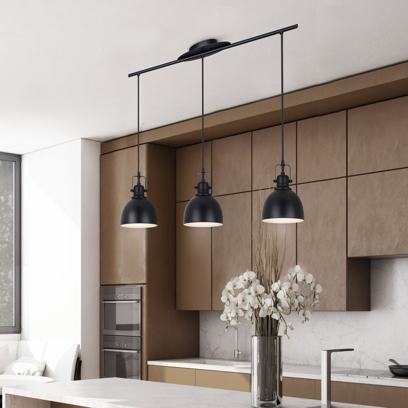 Alasteir 3 - Light Matte Black Kitchen Island Pendant