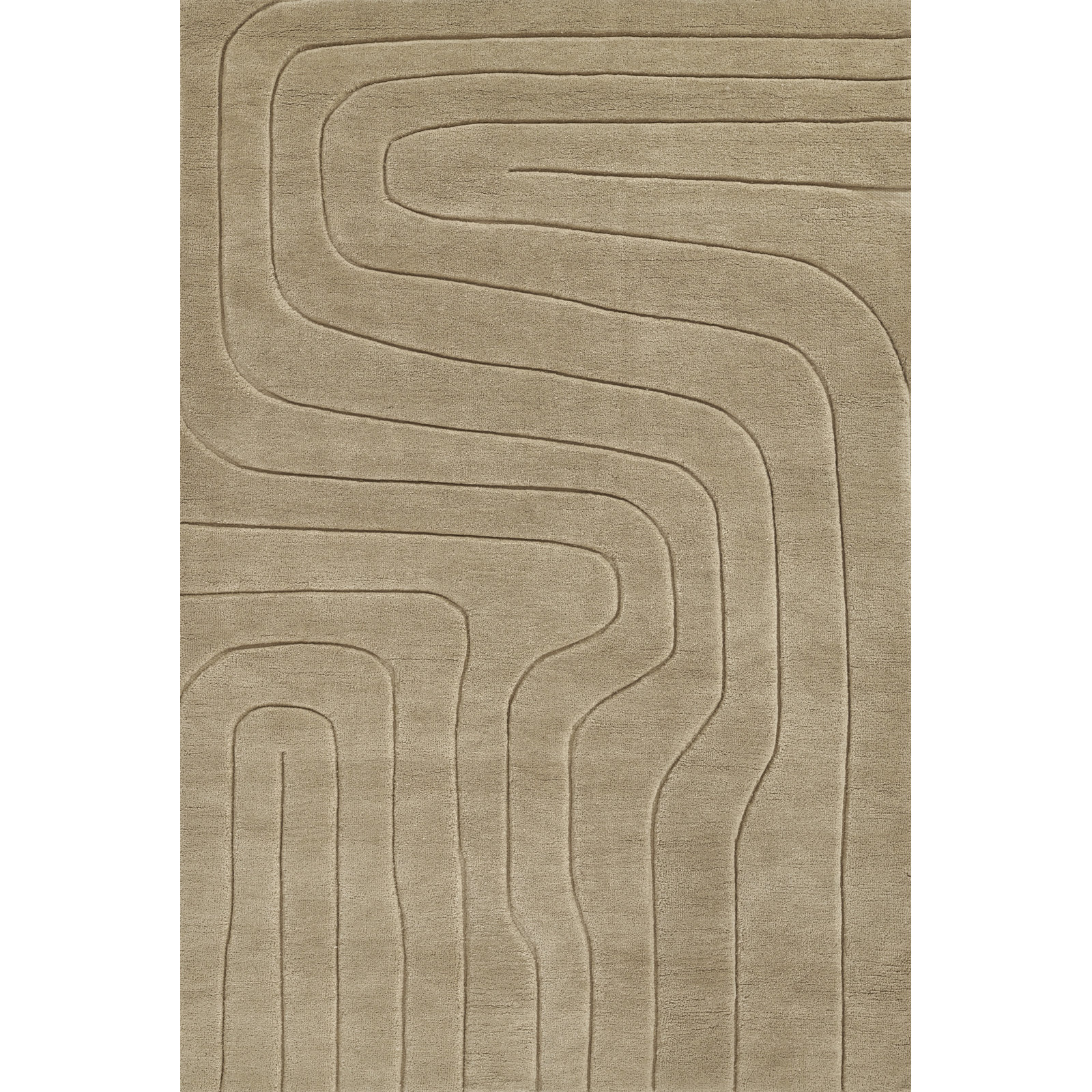 Aelin Wavy Hand Tufted Wool Rug, Rectangle 5' x 8'
