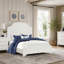 Lit king size 1 pièce, cadre de lit à panneaux, style côtier, design à persiennes HB-2117917463