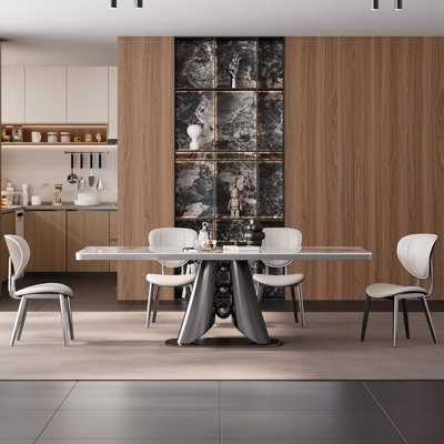 Ensemble de table de salle à manger rectangulaire de luxe de style italien