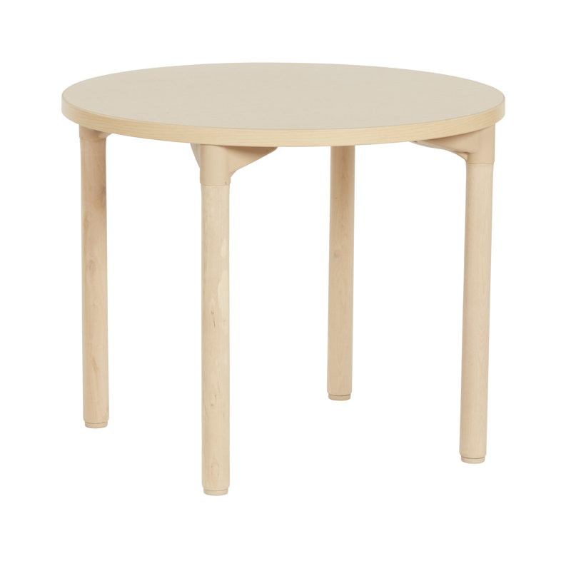 Table ronde polyvalente avec pieds en bois, Érable clair, H 26 po x L 30 po x l 30 po