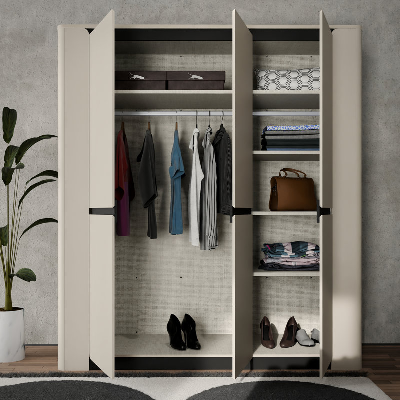 Taylianna 3 Door Manufactured Wood Wardrobe