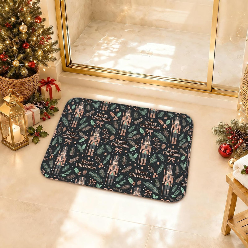 Tapis de salle de bain à thème de Noël casse-noisette, 16 x 24 po, Single- 24" L x 16" W