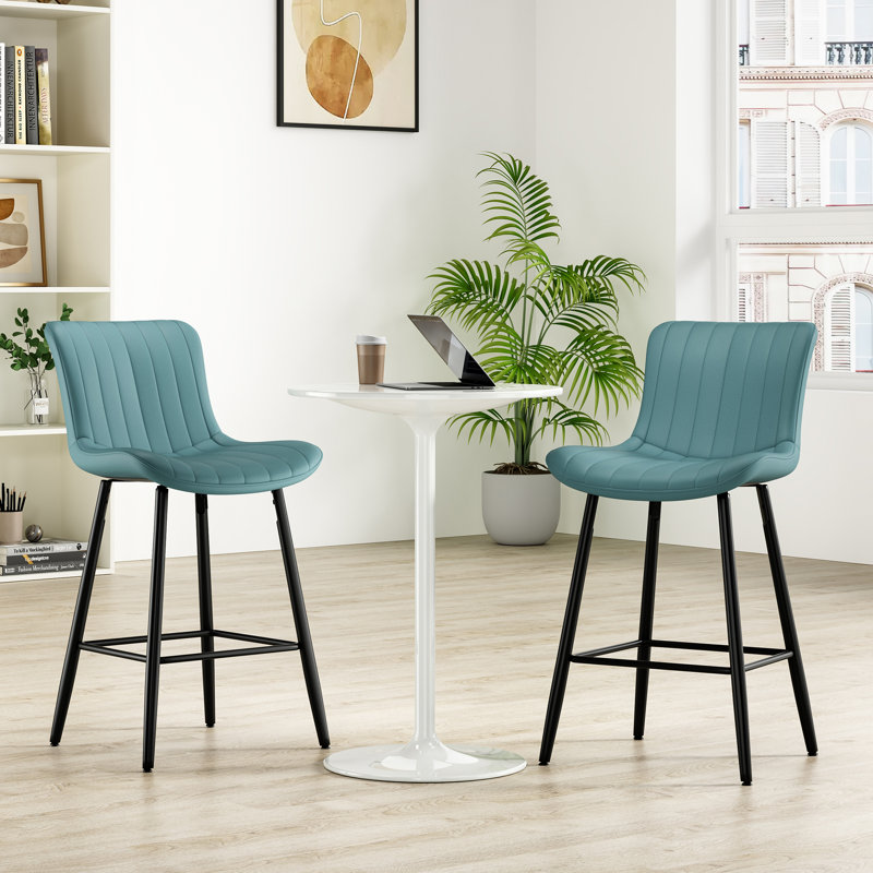 Ensemble de 2 tabourets de comptoir de 26 pouces, tabouret de bar moderne en similicuir, tabourets de bar à hauteur de comptoir, tabourets de bar à hauteur de comptoir pour îlot de cuisine