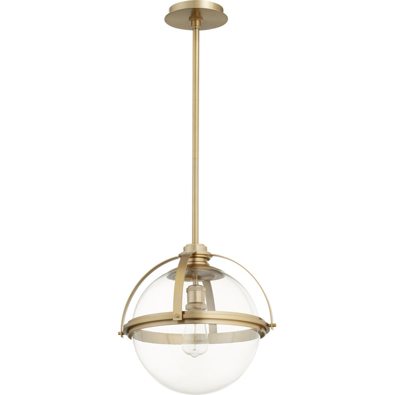 Doucet 1 - Light Sphere Pendant, Aged Brass, 12" H x 12.5" W x 5" D