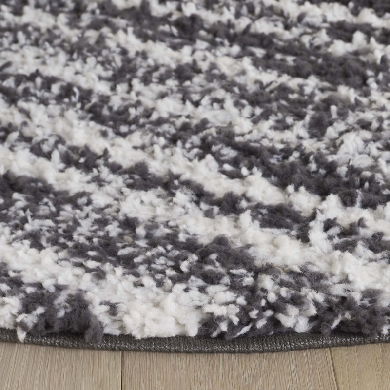 Tapis de couleur unie Essoura Performance, Rond 6 pi 7 po