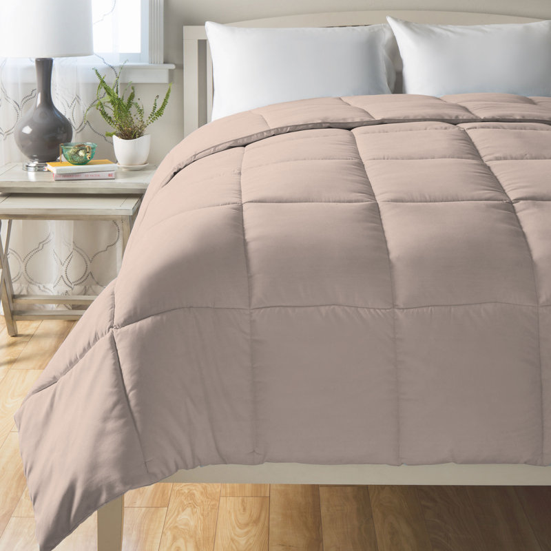 Polyester Baffle Box Stitch Comforter, Queen Comforter , Taupe