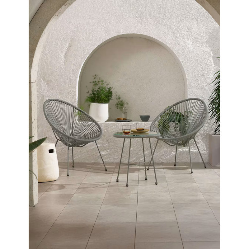 MONACO 3pc Egg Chair Set, Grey