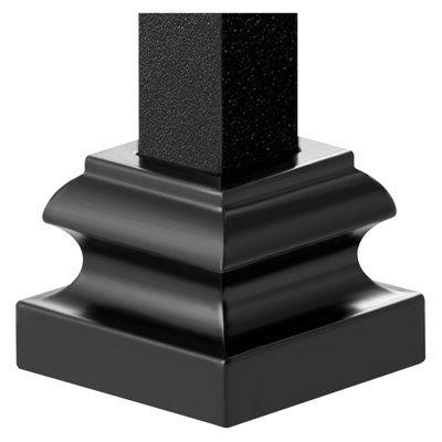 50-Pack Satin Black Aluminum Alloy Baluster Shoes for 1/2" Square Spindles - Durable Staircase Railing Base Covers with Pre-Drilled Holes