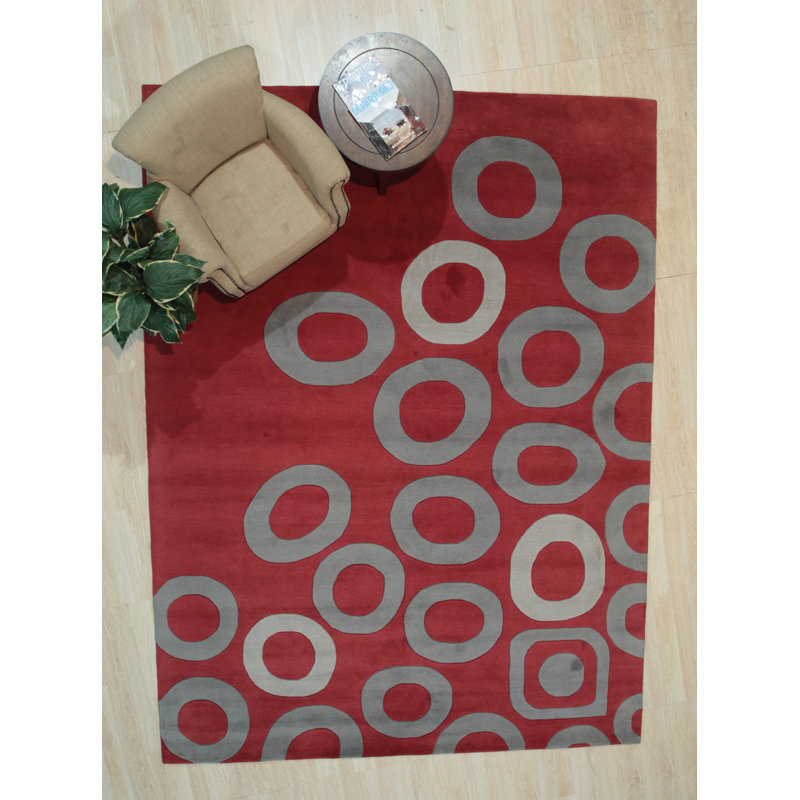 Willow Lila Red Hand Tufted Wool Rug