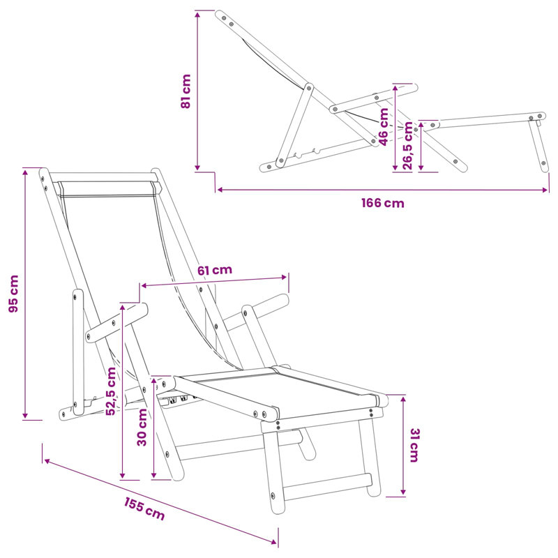 61cm Long Sun Lounger, 1