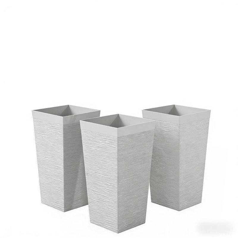 Jardinières empilables, ensemble de 3 jardinières d'extérieur, Blanc