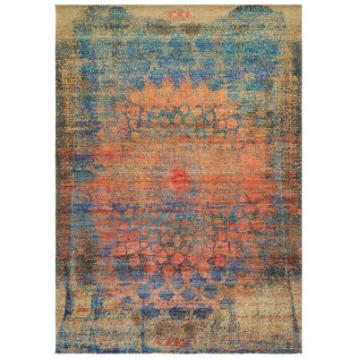 New Indian Gonbad Wool And Silk On Cotton 9'11" X 13'10"
