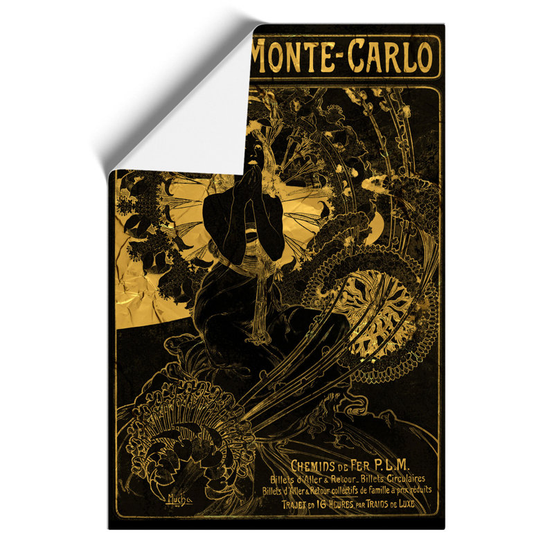Monaco Monte Carlo by Alphonse Mucha - Frameless Print, 84cm H x 59cm W x 0.1cm D