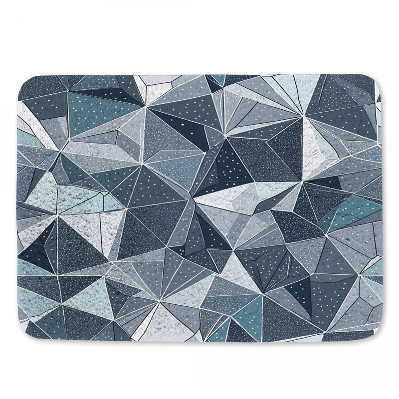 Tapis de bain géométrique à motif géométrique abstrait moderne, L 34 po x l 21 po