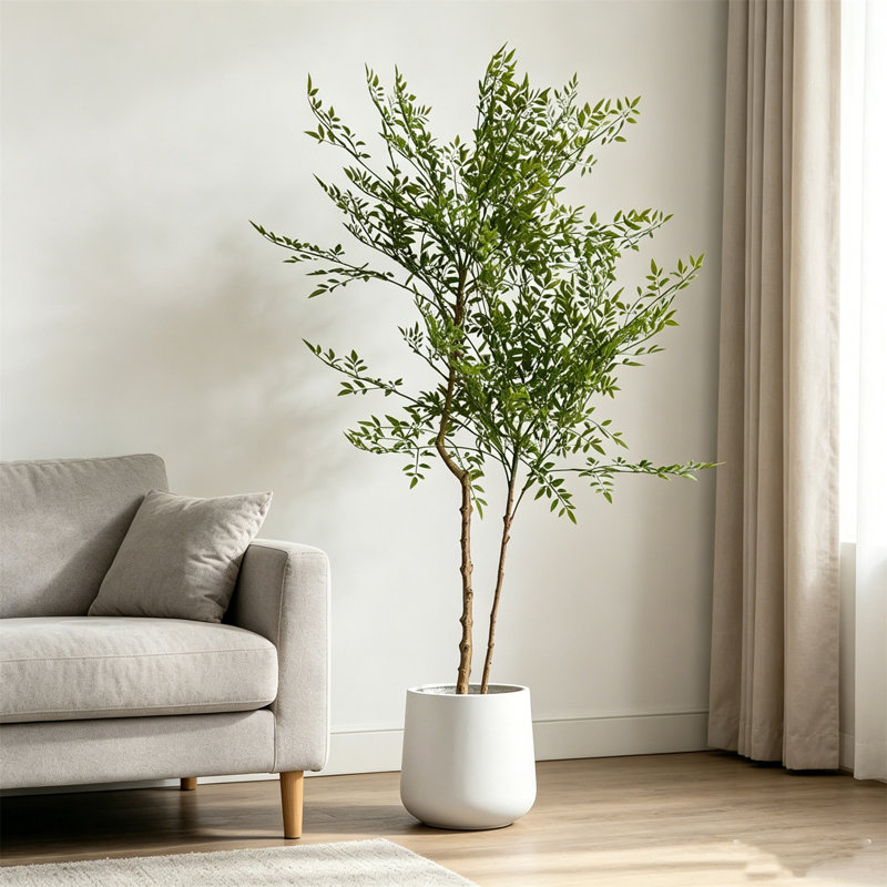 Plantes artificielles réalistes pour la décoration intérieure, White