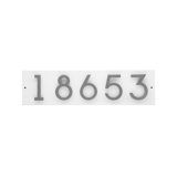 Floating Stand-Off 5-Number Horizontal Sign, White /W/ Silver Modern Font Numbers