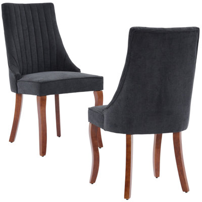Rayon Cloth Flocking Solid Wood Upholstered Dining Chairs