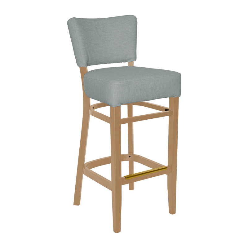 Tabouret de bar Madison, Bois naturel, Gris argenté