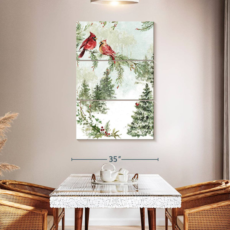 Brampt Christmas Cardinal Greenery, 50" H x 32" W