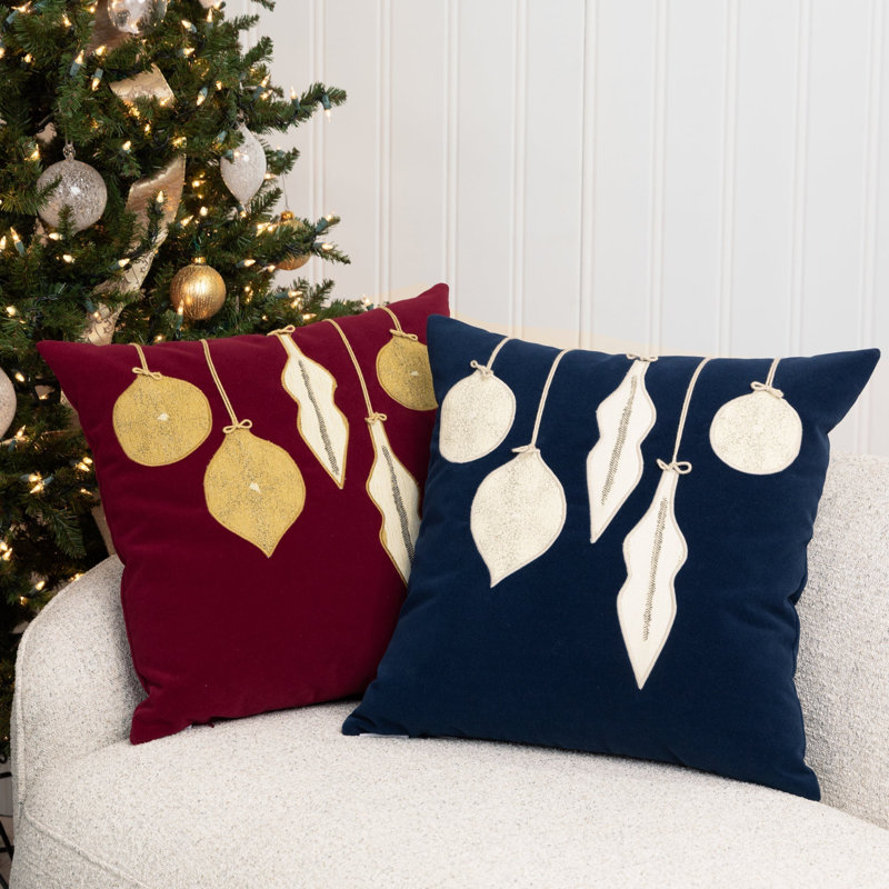 Ornaments Square Performance Pillow Cover & Insert, Midnight