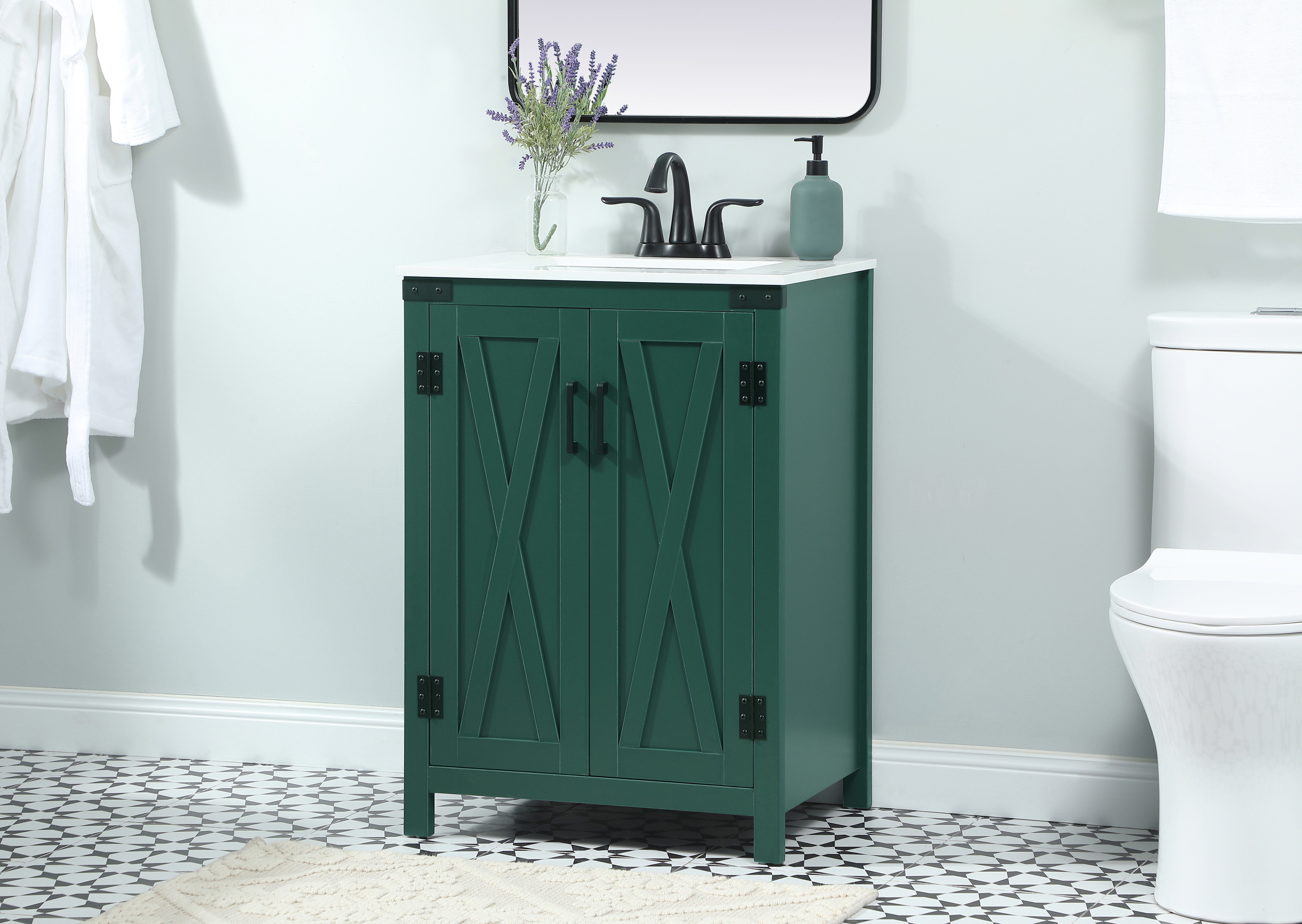 Trask 24 Single Bathroom Vanity with Engineered Marble Top