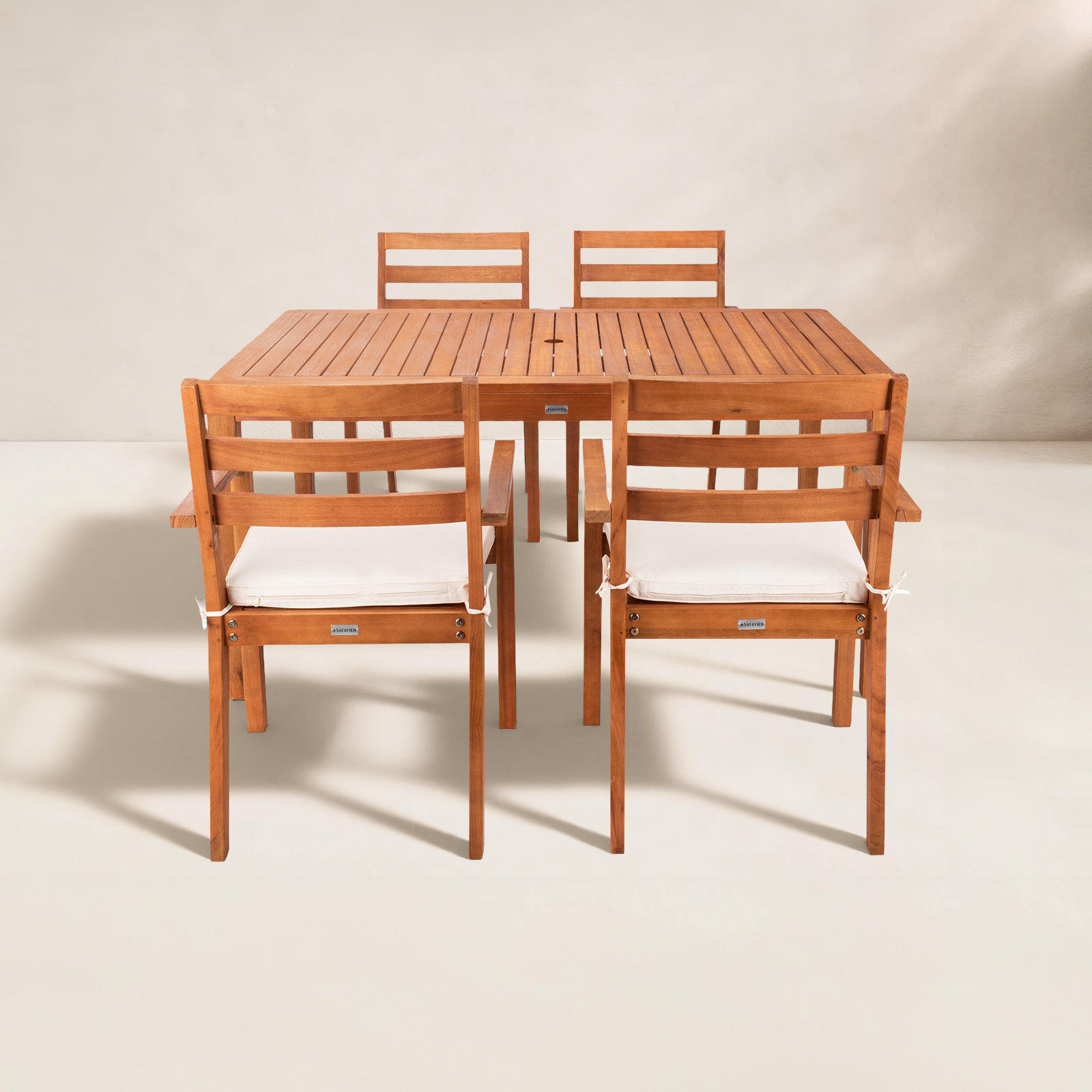 Gaynell 60" Eucalyptus Patio Dining Set