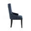 Chaise d'appoint rembourrée en velours avec garniture cloutée, bleu marine foncé et noir