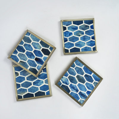 Taliaferro Wood Square 4 Piece Coaster Set