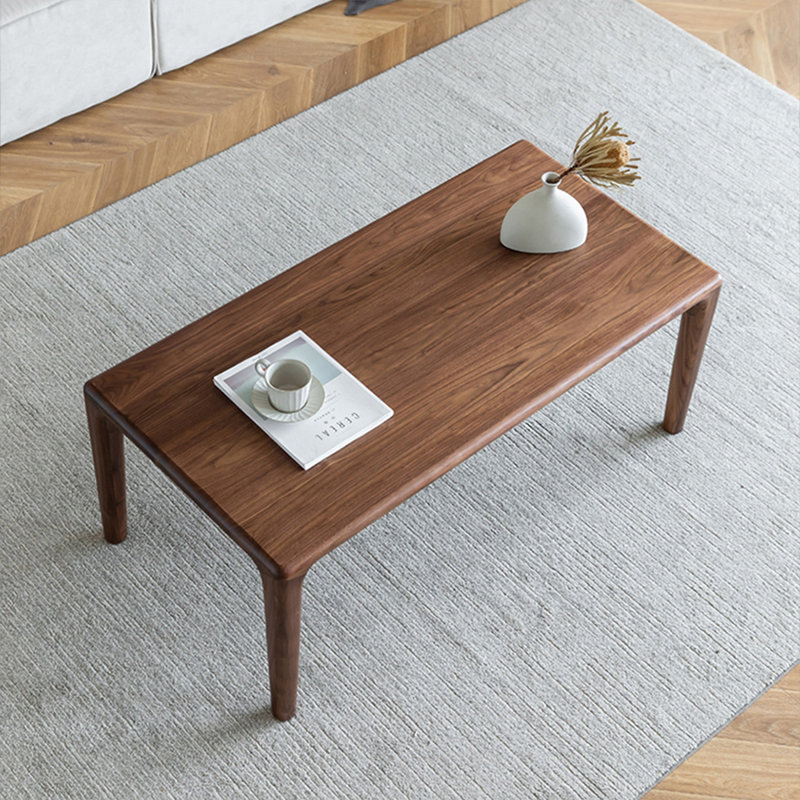 Table basse rectangulaire en bois massif noisette, 19.69" H x 51.18" L x 23.62" W