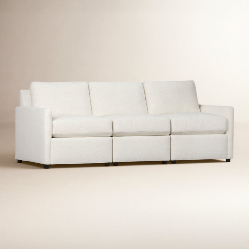 Damari 3-Piece 90" Modular Sofa, Nomad Snow Crypton® Chenille