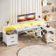 Sholpan LED L-Shaped Desk with Cabinet with Power Outlets-2026419265-2014195500